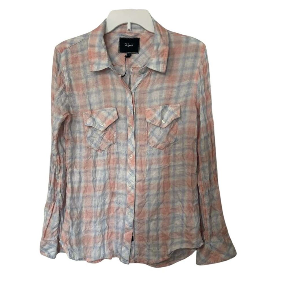 Rails Tie Dye Plaid Button Up Shirt Top Womens Small Long Sleeves